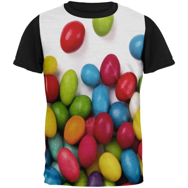 Halloween Jelly Beans All Over Mens Black Back T Shirt sold by Old Glory