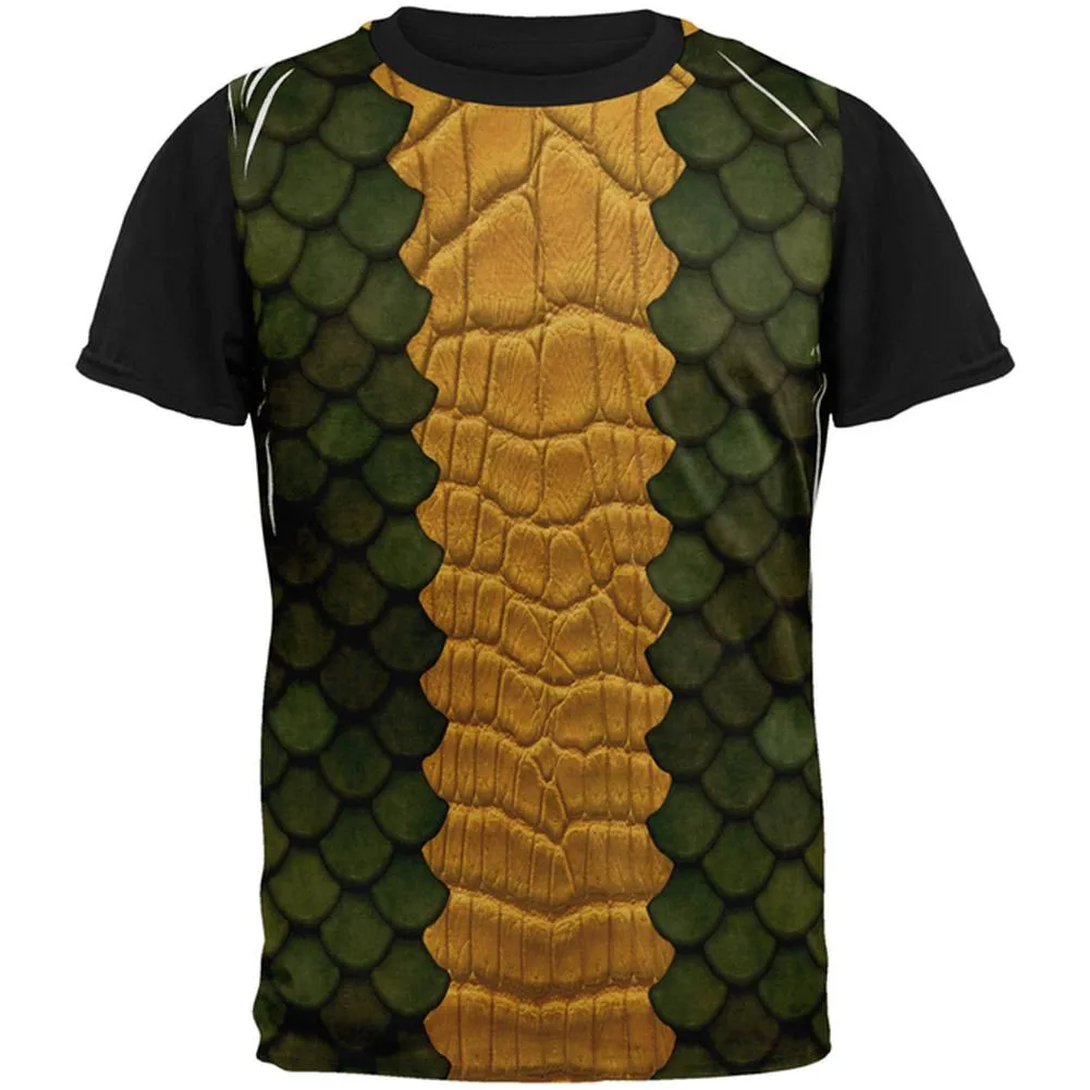 Halloween Green Dragon Costume All Over Mens Black Back T Shirt sold by Old Glory