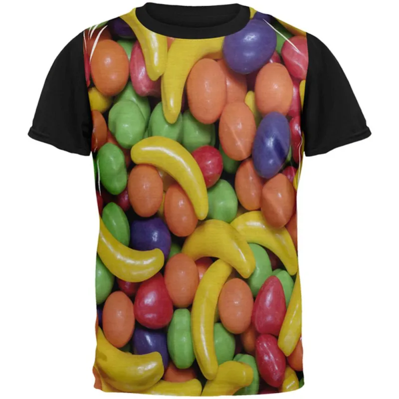 Halloween Fruit Candy All Over Mens Black Back T Shirt sold by Old Glory