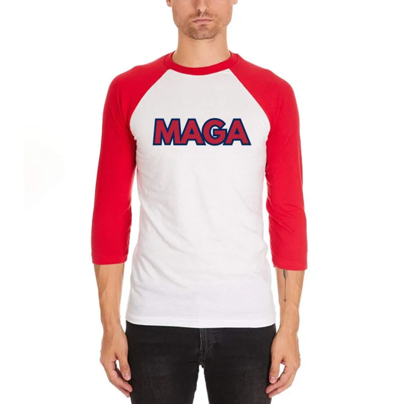MAGA Donald Trump 47 Vintage Baseball Style Raglan Baseball Tee sold by Old Glory