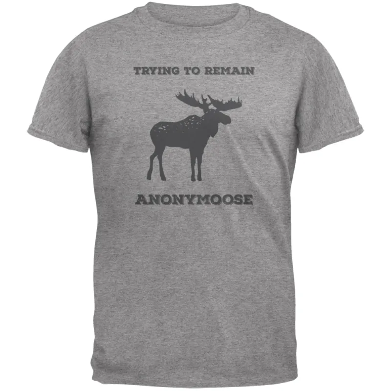 PAWS - Moose Trying to Remain Anonymoose Heather Adult T-Shirt sold by Old Glory