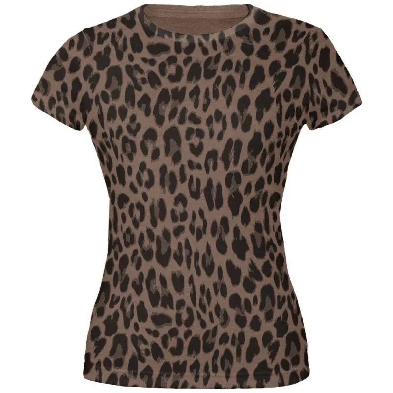 Cheetah Pattern All Over Brown Juniors Soft T-Shirt sold by Old Glory