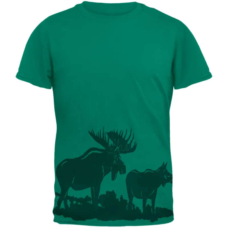 Moose Couple Silhouette Mens T Shirt sold by Old Glory