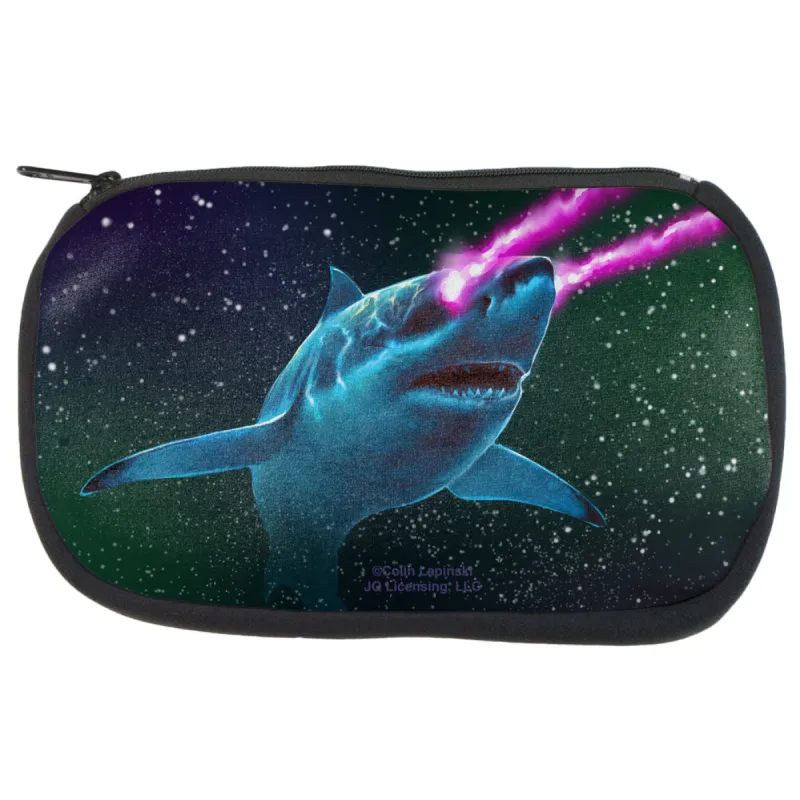 Galaxy Great White Shark Laser Beams Makeup Bag sold by Old Glory