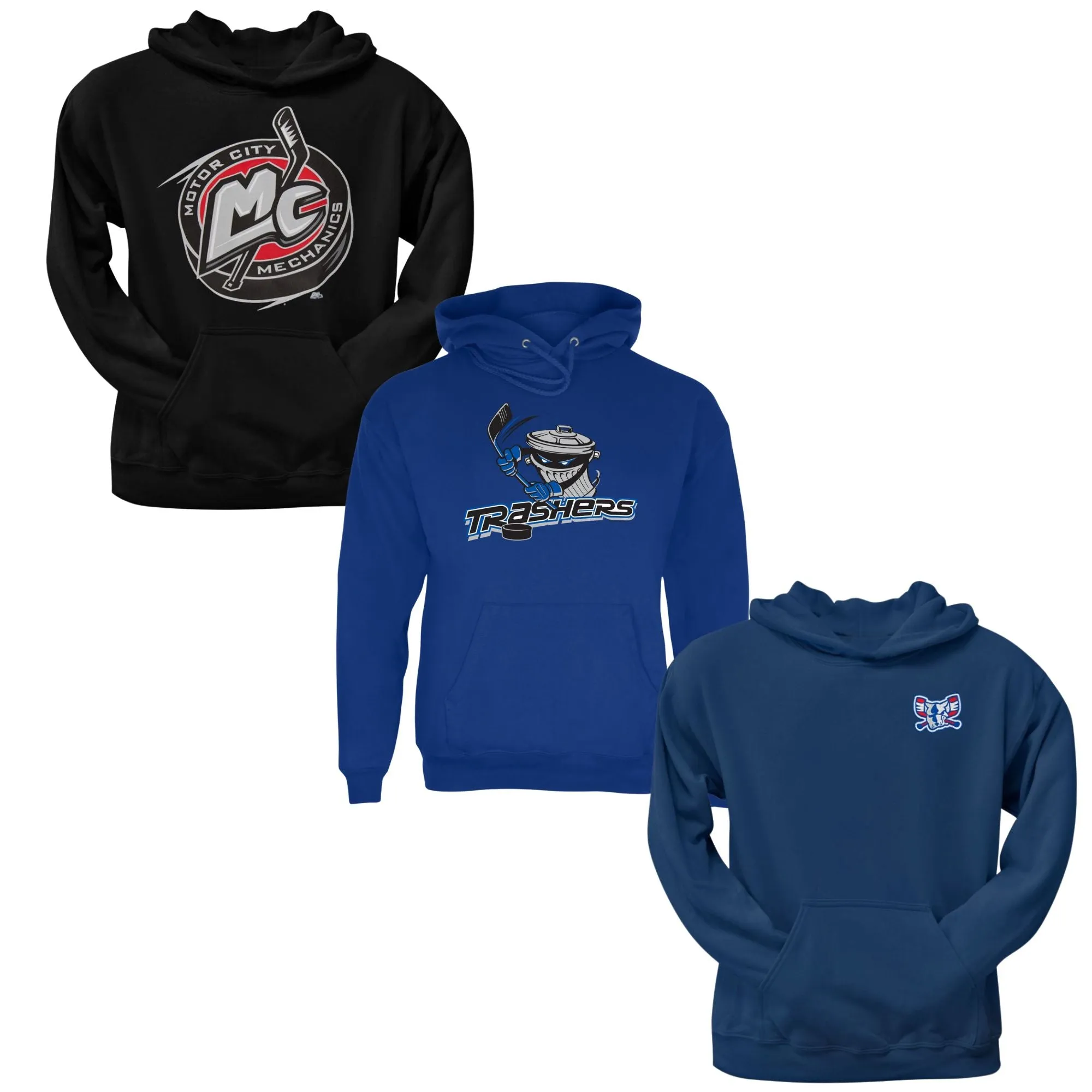 Danbury Trashers United Hockey League UHL Ultimate Collection 3 Piece Mens Pullover Hoodie Combo Gift Pack sold by Old Glory