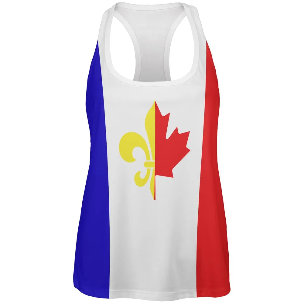 French Canadian Flag All Over Womens Work Out Tank Top sold by Old Glory