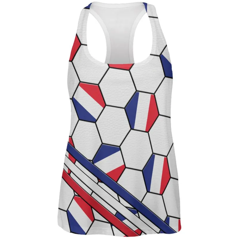 World Cup France Soccer Ball All Over Womens Work Out Tank Top sold by Old Glory
