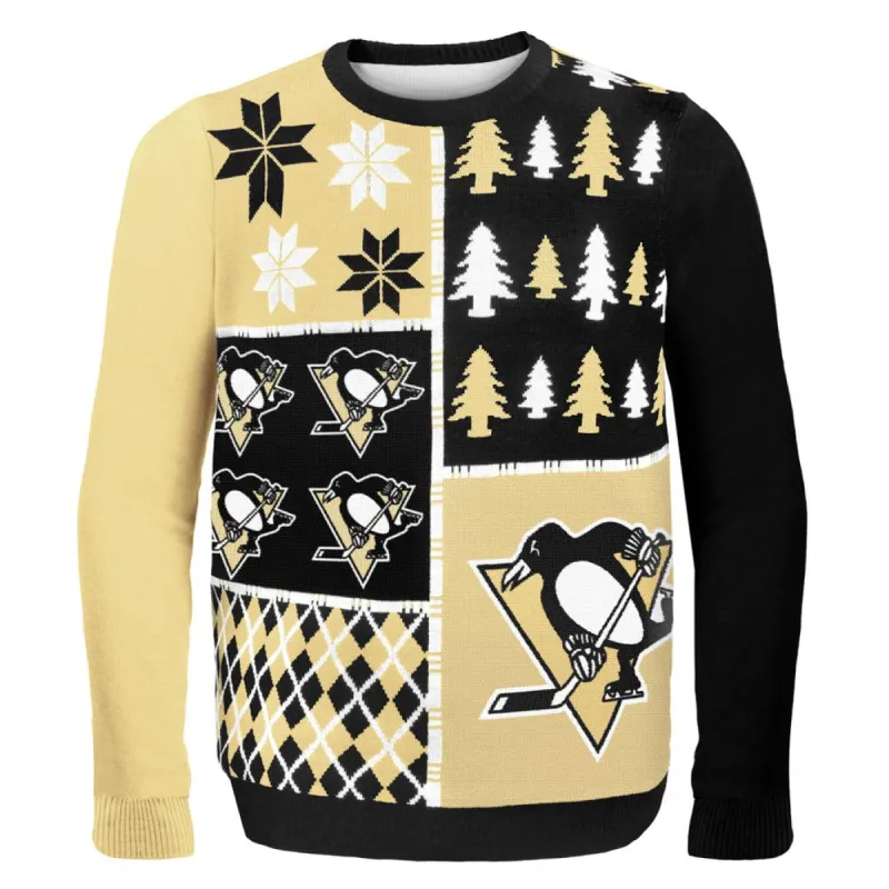 Pittsburgh Penguins - Busy Block Ugly Christmas Sweater sold by Old Glory
