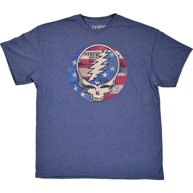 Grateful Dead USA Distressed Steal Your Face Mens T Shirt sold by Old Glory