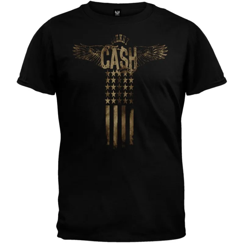 Johnny Cash - Flag & Wings Youth T-Shirt sold by Old Glory