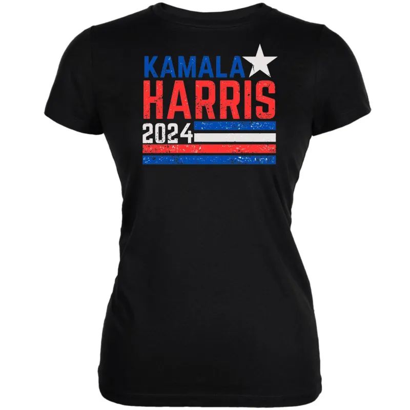 Election 2024 Kamala Harris Distressed Splattered Paint Flag Juniors T Shirt sold by Old Glory