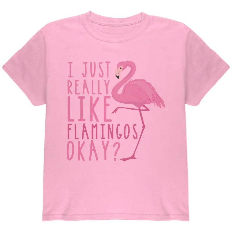 I Just Really Like Flamingos Youth T Shirt sold by Old Glory