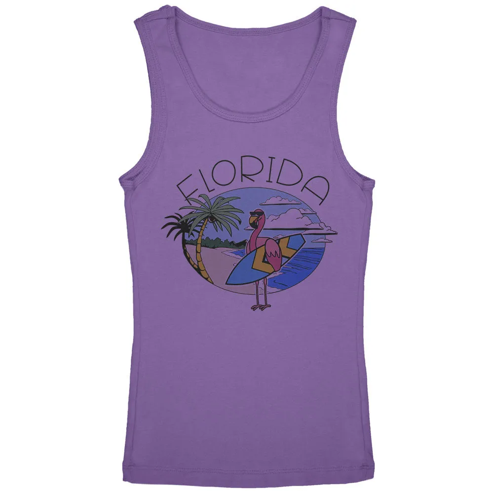 Florida Flamingo Summer Beach Youth Girls Tank Top sold by Old Glory