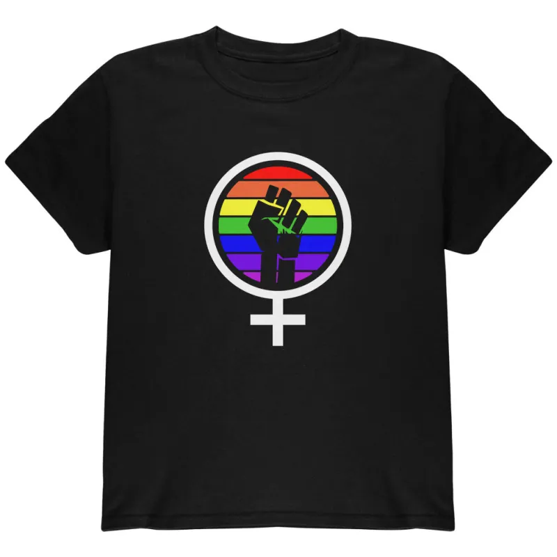 Feminism Raised First 70's Retro Sun Gay Flag Youth T Shirt sold by Old Glory