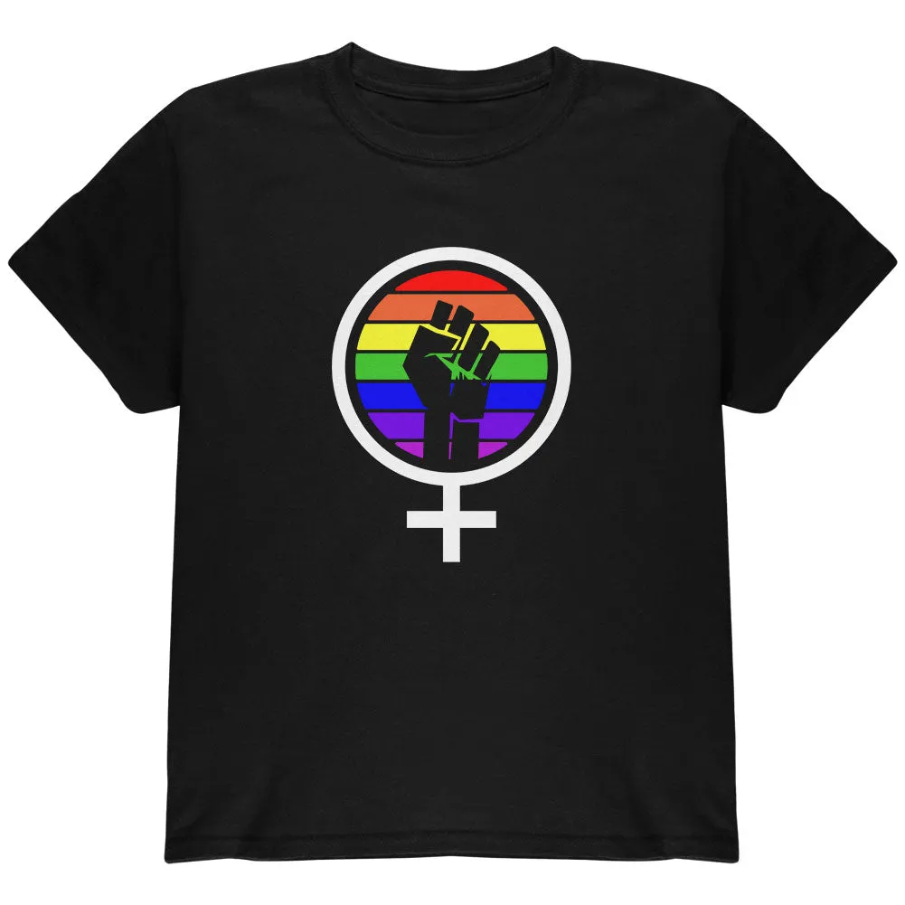 Feminism Raised First 70's Retro Sun Gay Flag Youth T Shirt sold by Old Glory