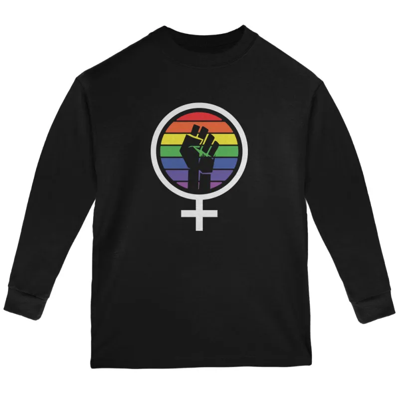 Feminism Raised First 70's Retro Sun Gay Flag Youth Long Sleeve T Shirt sold by Old Glory