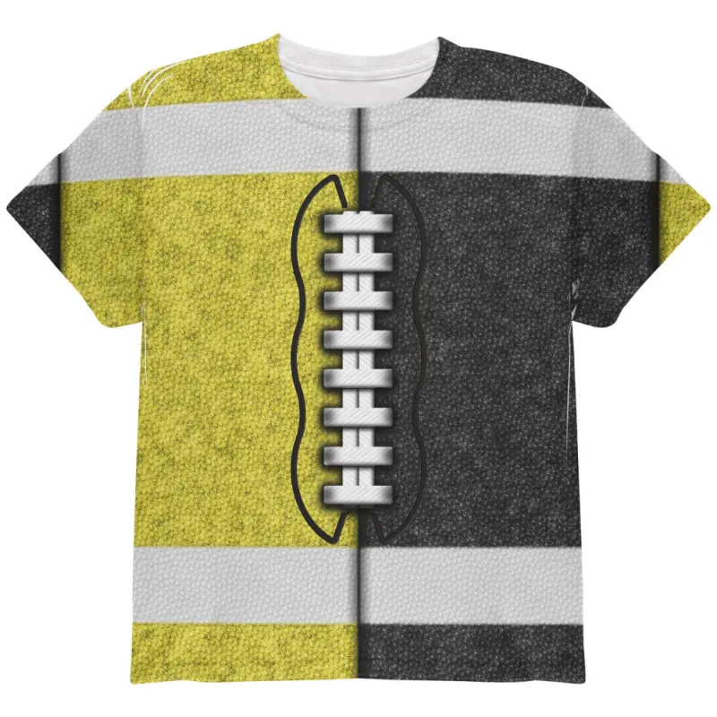 Fantasy Football Team Yellow and Black All Over Youth T Shirt sold by Old Glory