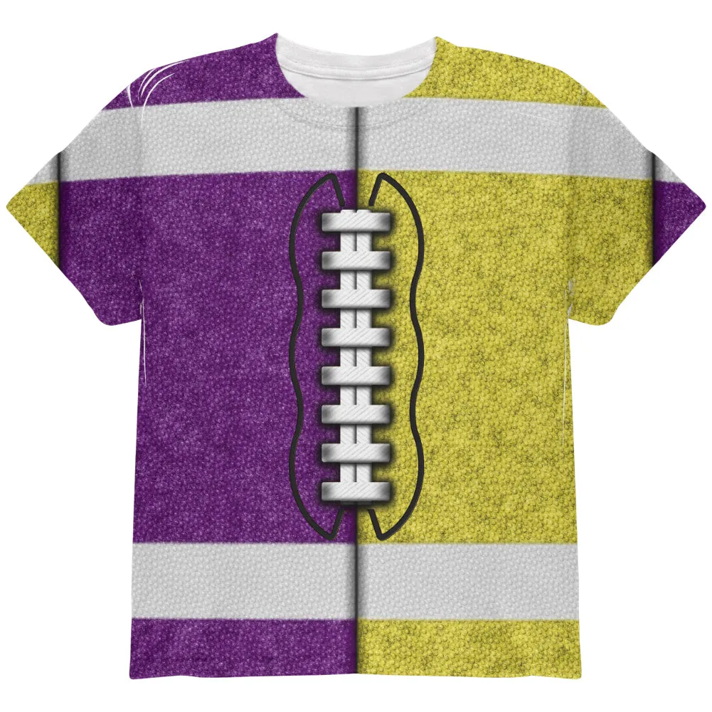 Fantasy Football Team Purple and Yellow All Over Youth T Shirt sold by Old Glory