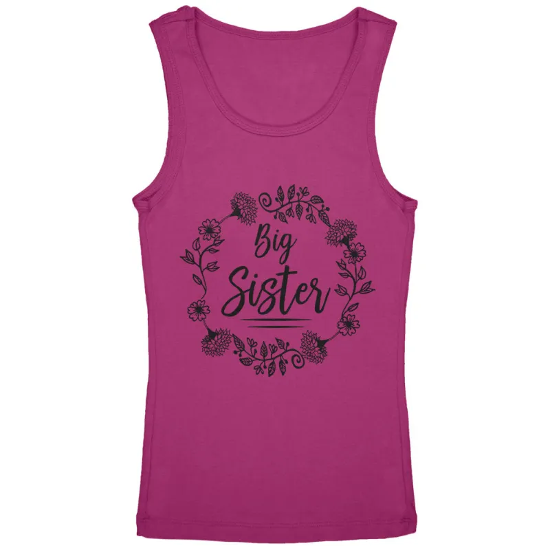 Big Sister Flower Wreaths Youth Girls Tank Top sold by Old Glory