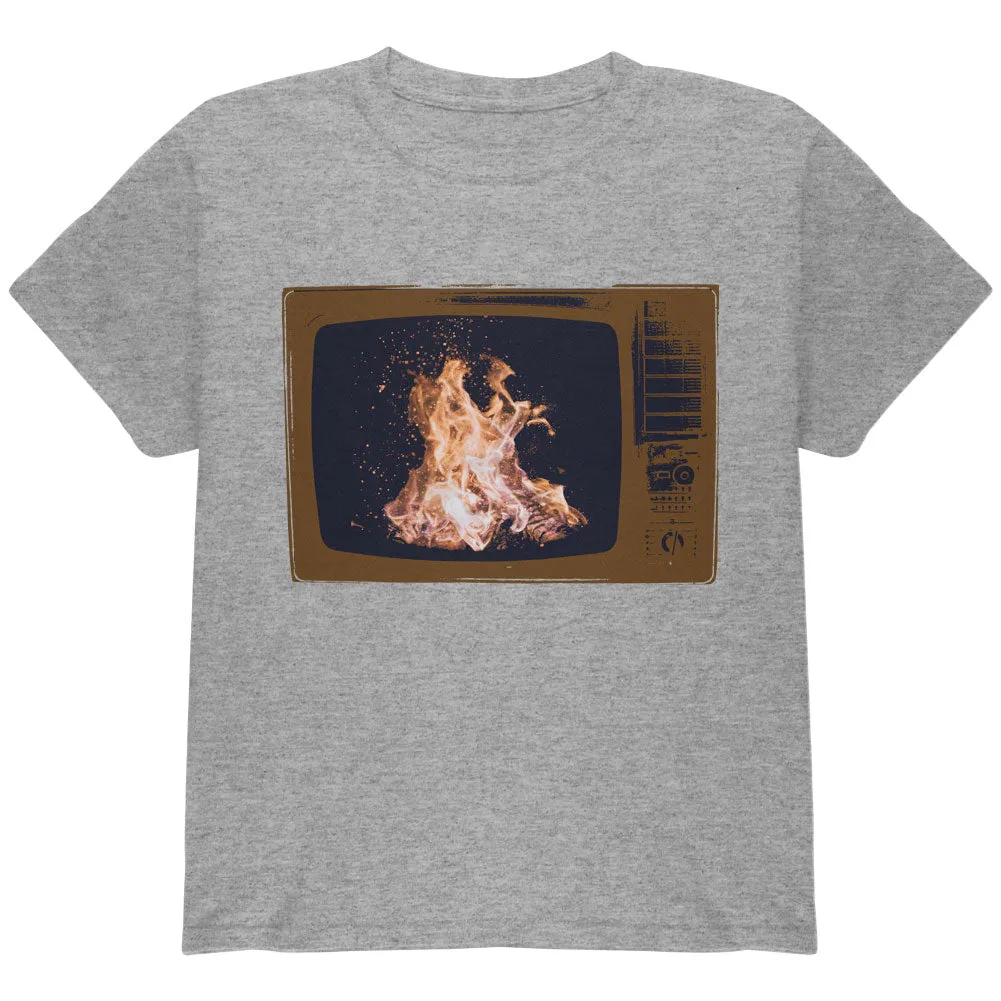 Autumn Funny Faux Fireplace Television Youth T Shirt sold by Old Glory product image thumbnail 2