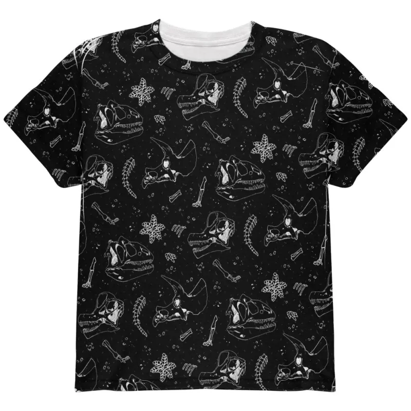 Dinosaur Dino Bones Fossil Pattern All Over Youth T Shirt sold by Old Glory