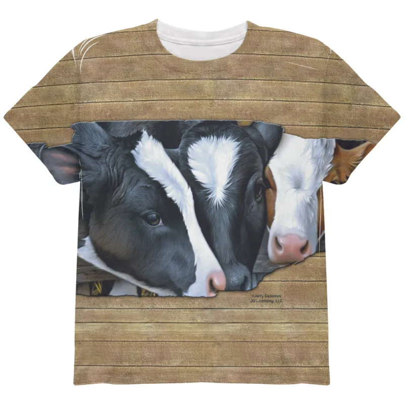 Queens of the Dairy Farm Cows All Over Youth T Shirt sold by Old Glory
