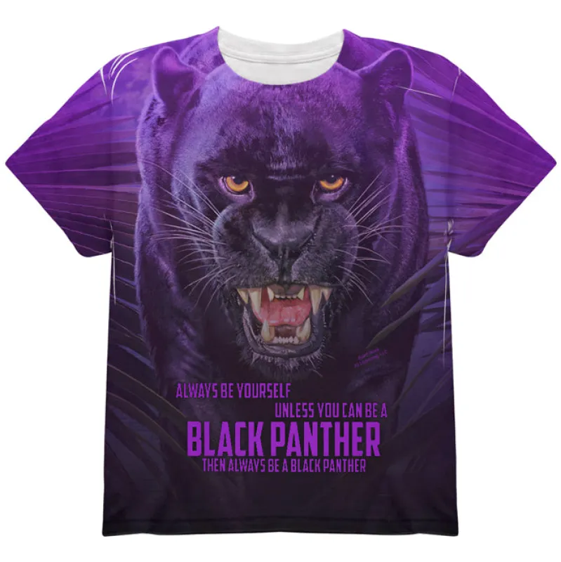 Always Be Yourself Unless Black Panther All Over Youth T Shirt sold by Old Glory