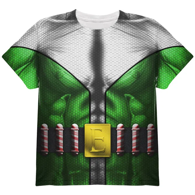 Christmas Superhero Sidekick Elf Costume All Over Youth T Shirt sold by Old Glory