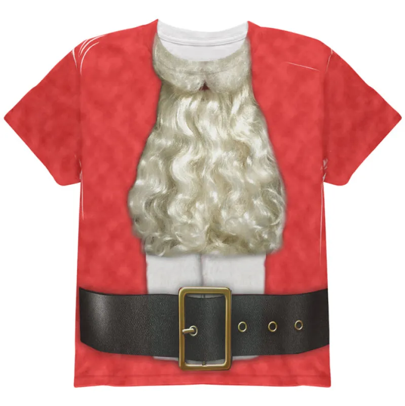 Christmas Bearded Santa Costume All Over Youth T Shirt sold by Old Glory