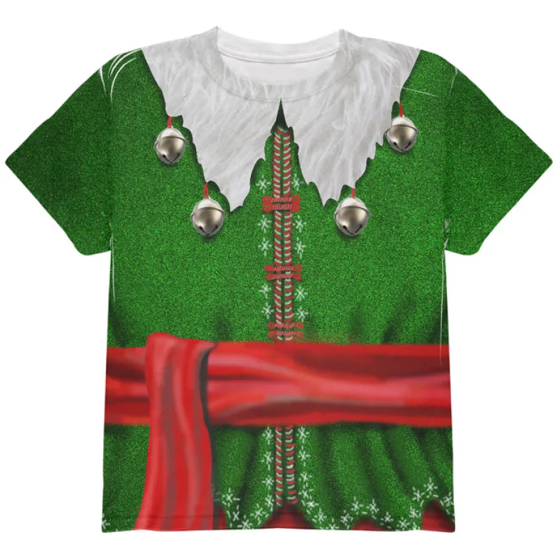 Christmas Costume Elf Costume All Over Youth T Shirt sold by Old Glory