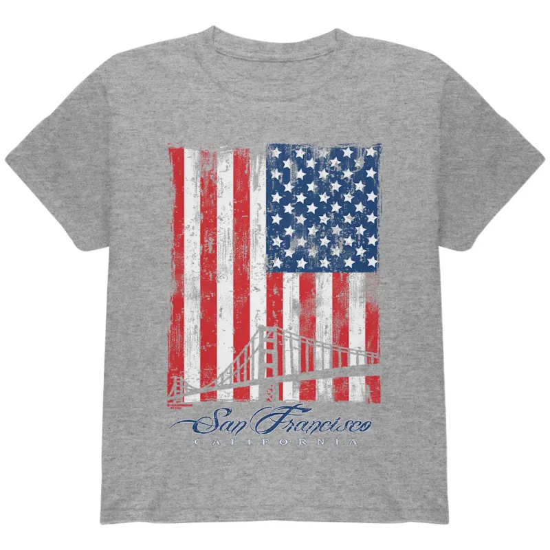 Flag Bridge San Francisco California Oversize Youth T Shirt sold by Old Glory