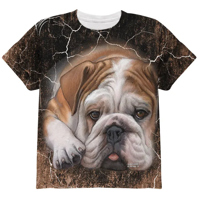 English Bulldog Live Forever All Over Youth T Shirt sold by Old Glory