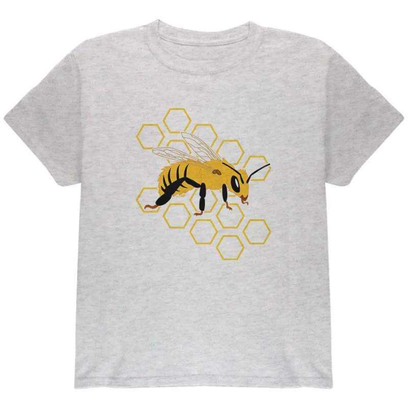 Honey Bee Honeycomb Outline Youth T Shirt sold by Old Glory