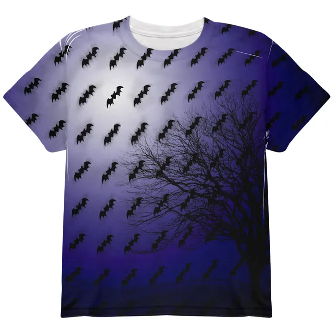 Halloween Bats in the Full Moon Light All Over Youth T Shirt sold by Old Glory