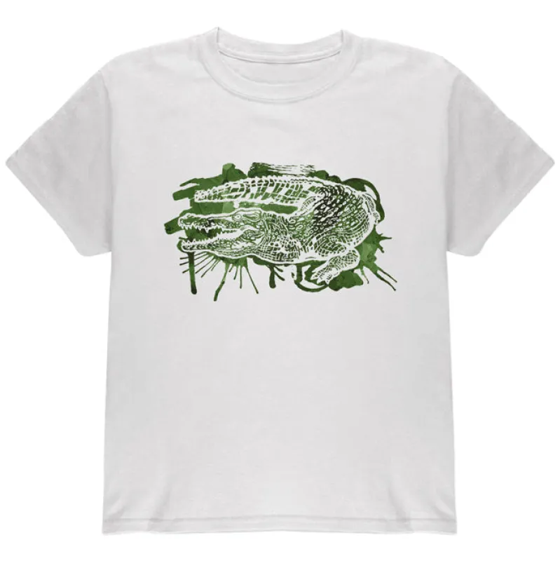 Alligator Swamp Water Splatter Youth T Shirt sold by Old Glory