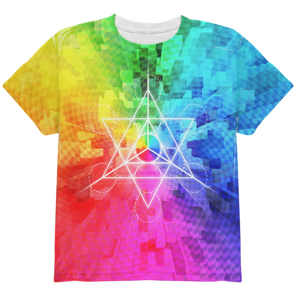 Tetrahedron Star Sacred Geometry All Over Youth T Shirt sold by Old Glory
