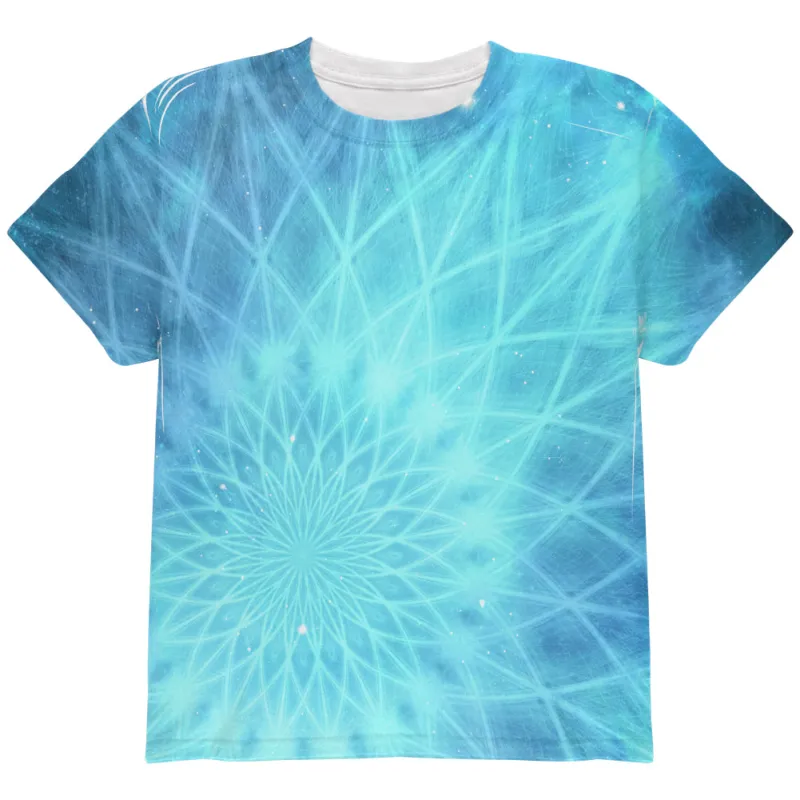 Jack Frost Snowflake Fractal Mandala All Over Youth T Shirt sold by Old Glory