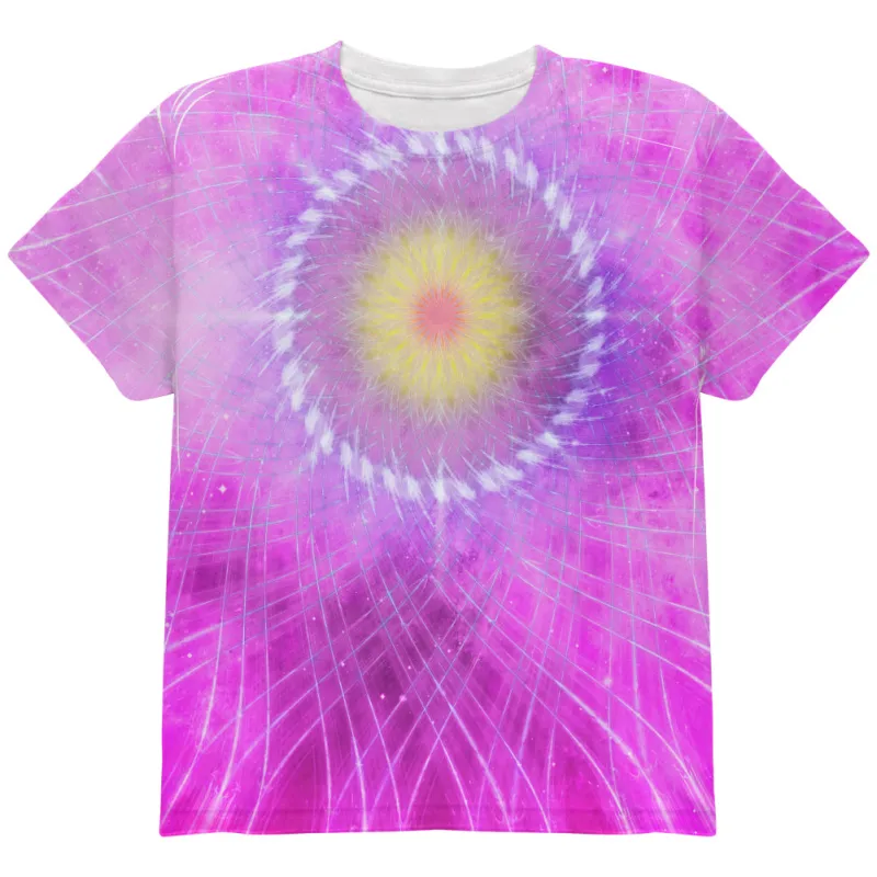 Rum Runner Hibiscus Fractal Mandala All Over Youth T Shirt sold by Old Glory