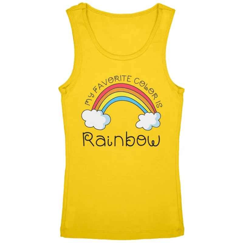 Rainbow is my Favorite Color Youth Girls Tank Top sold by Old Glory