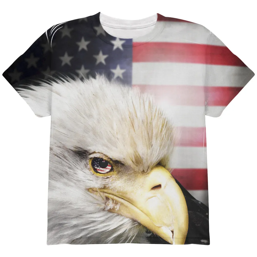 4th of July American Bald Eagle Eye Flag All Over Youth T Shirt sold by Old Glory
