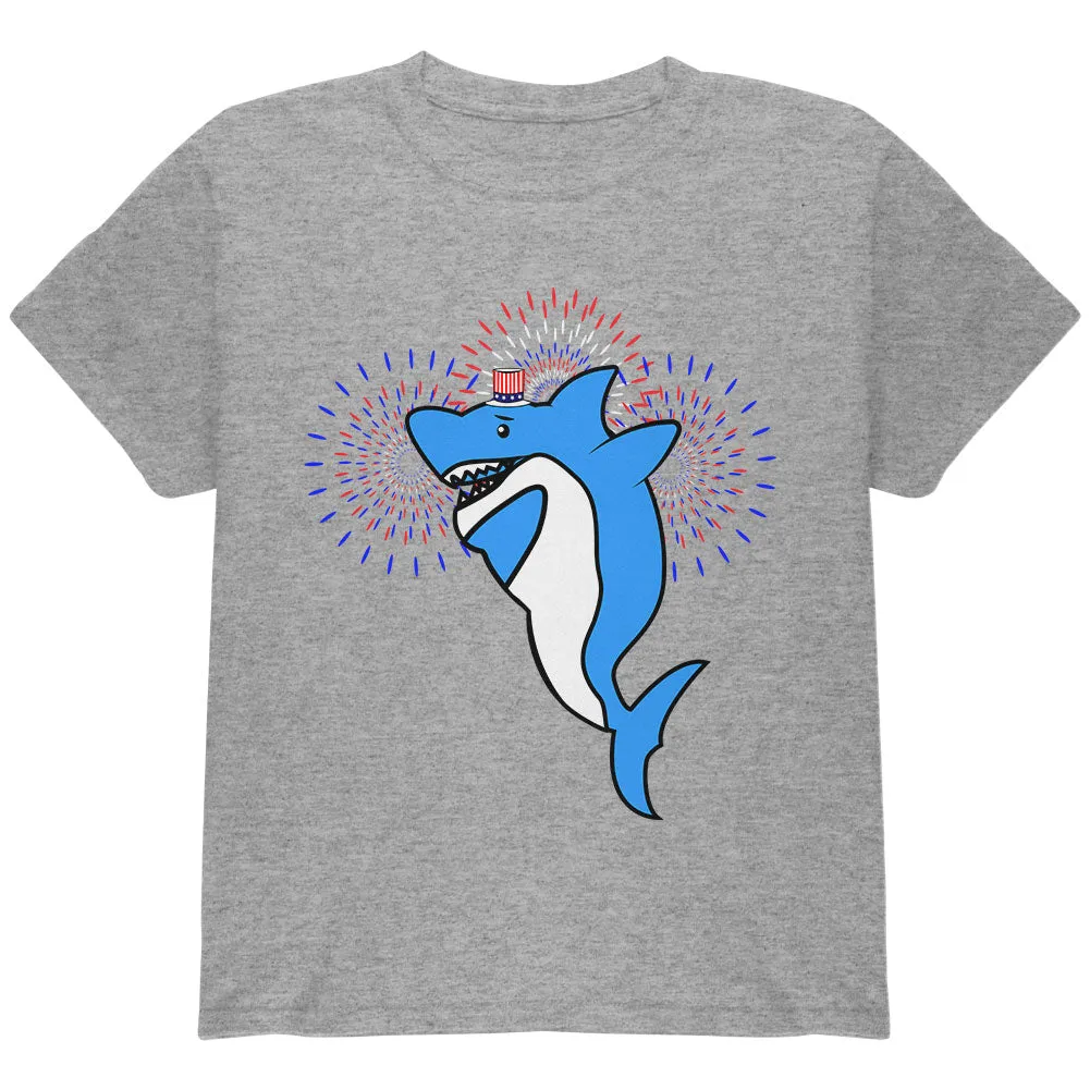 4th Of July Dabbing Shark Fireworks Youth T Shirt sold by Old Glory