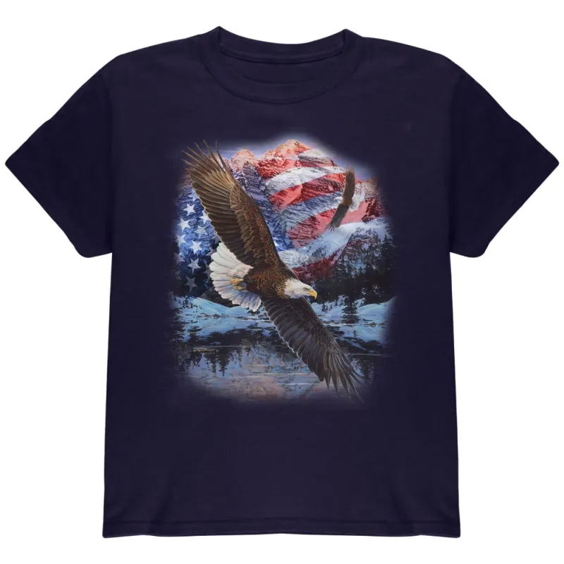4th Of July American Flag Bald Eagle Youth T Shirt sold by Old Glory