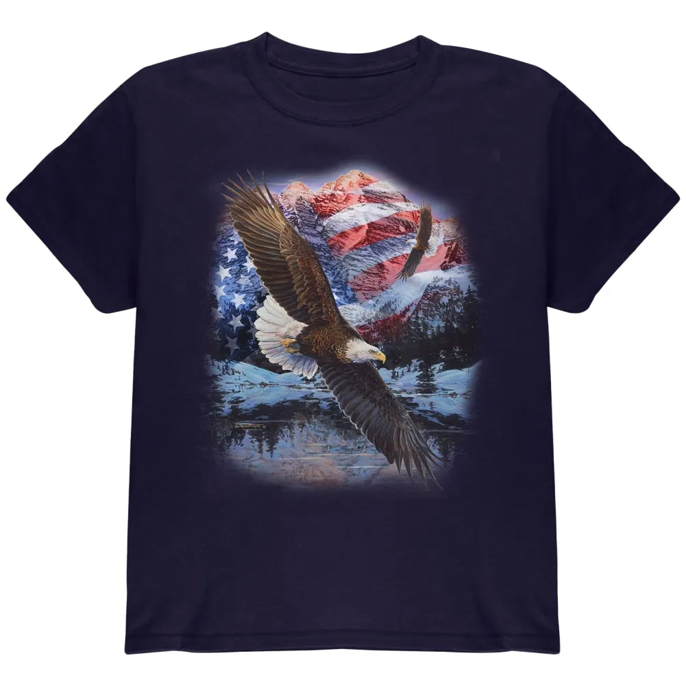 4th Of July American Flag Bald Eagle Youth T Shirt sold by Old Glory
