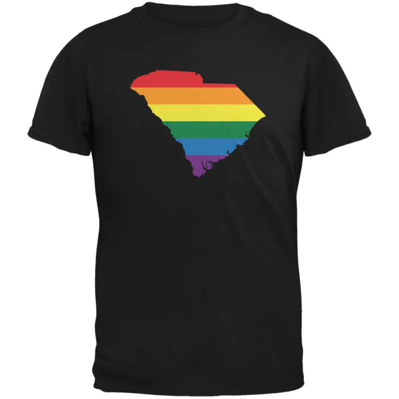 South Carolina LGBT Gay Pride Rainbow Black Youth T-Shirt sold by Old Glory