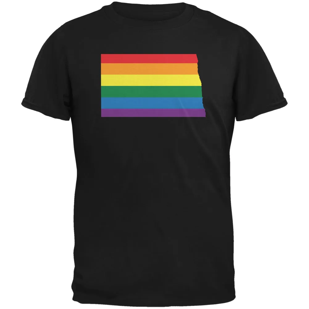 North Dakota LGBT Gay Pride Rainbow Black Youth T-Shirt sold by Old Glory