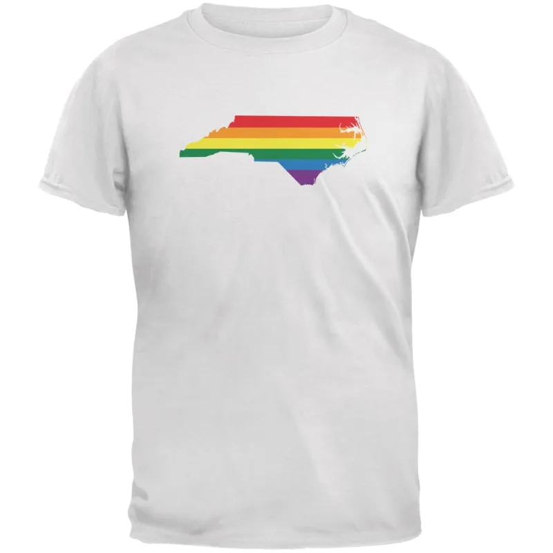 North Carolina LGBT Gay Pride Rainbow White Youth T-Shirt sold by Old Glory