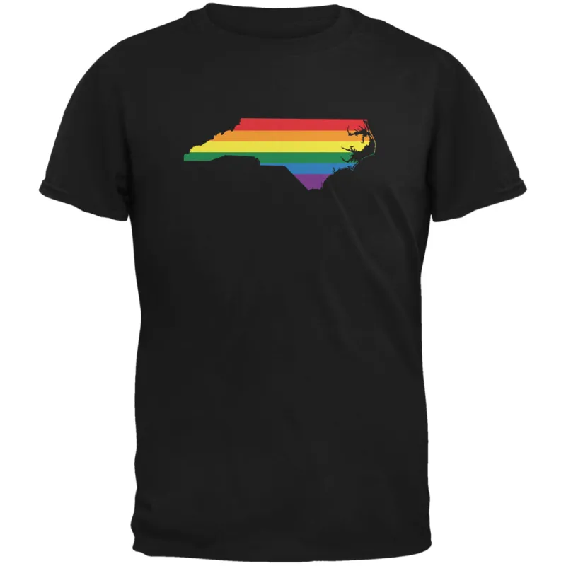 North Carolina LGBT Gay Pride Rainbow Black Youth T-Shirt sold by Old Glory