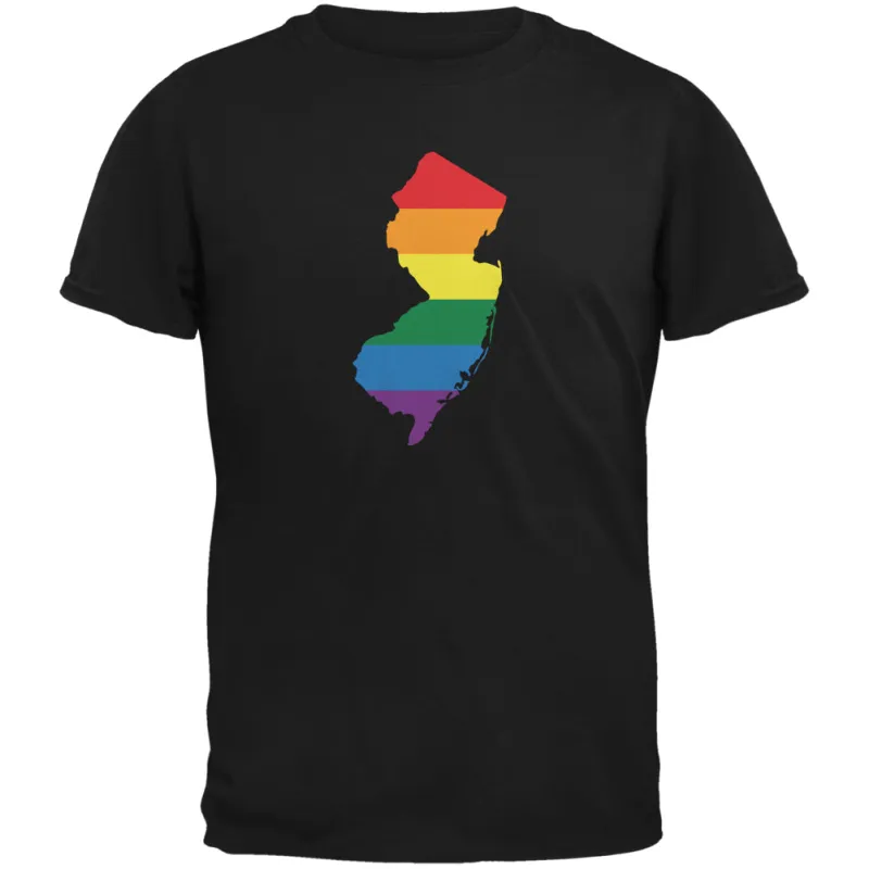 New Jersey LGBT Gay Pride Rainbow Black Youth T-Shirt sold by Old Glory