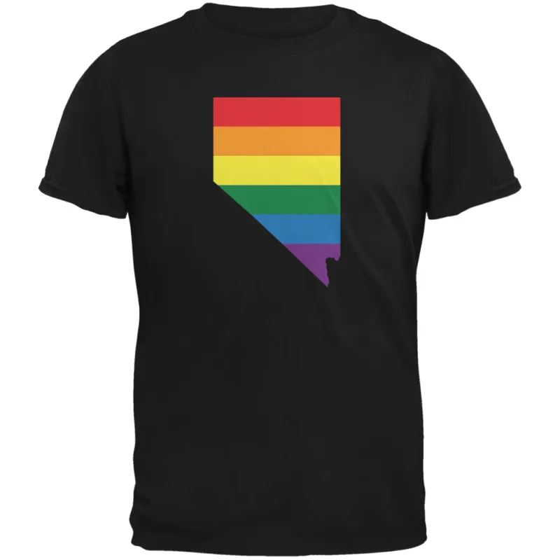 Nevada LGBT Gay Pride Rainbow Black Youth T-Shirt sold by Old Glory