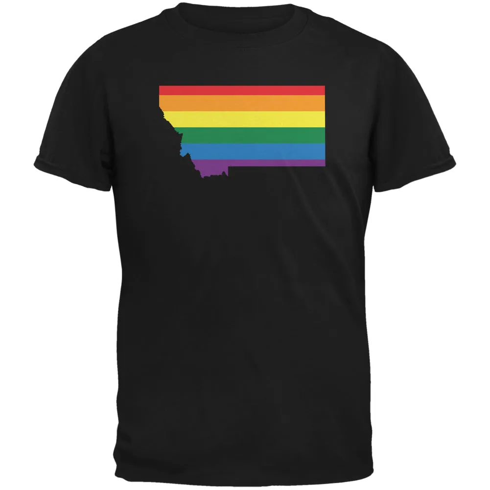 Montana LGBT Gay Pride Rainbow Black Youth T-Shirt sold by Old Glory